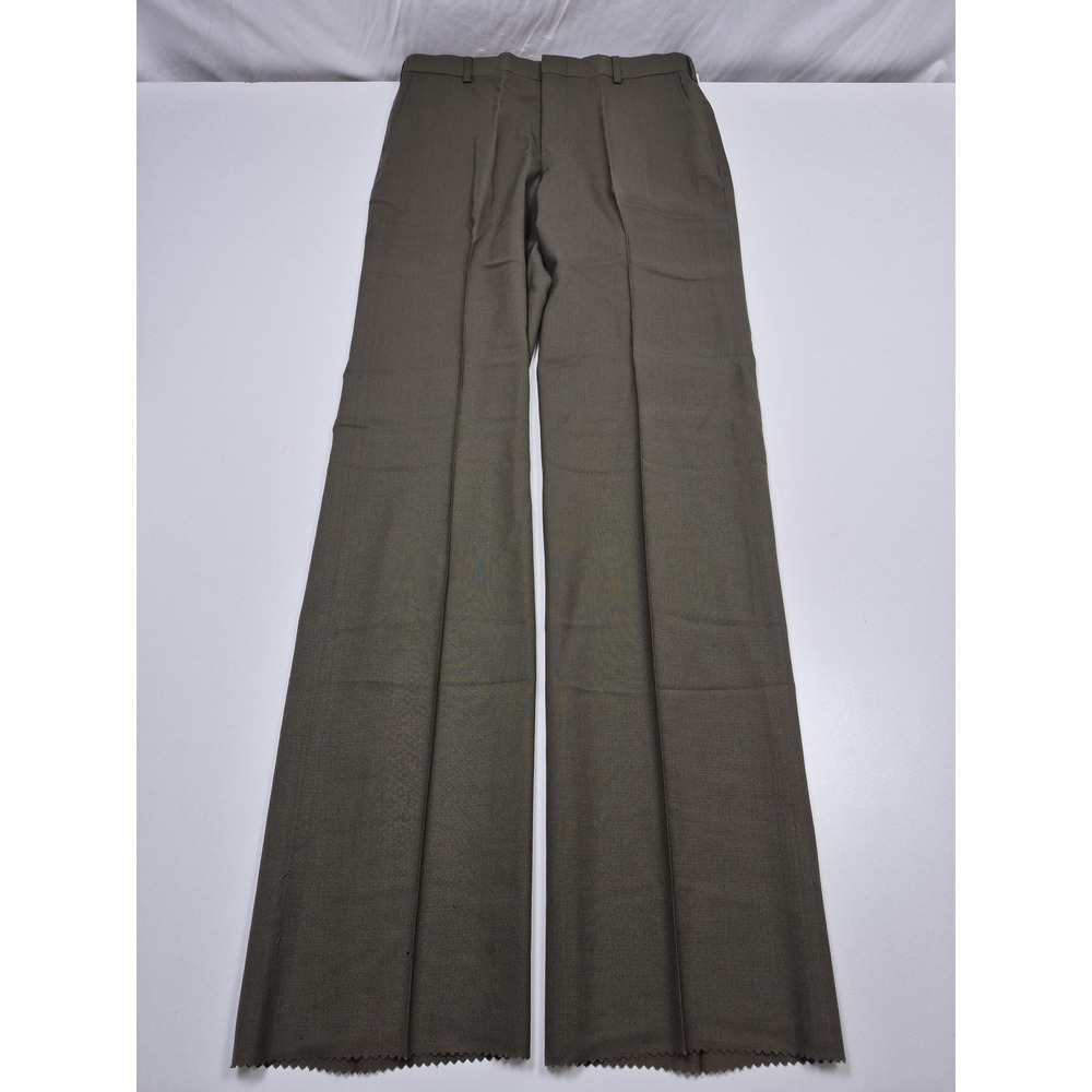John Alexander Suit Pants Mens 34x36 Green 100% Wool Dress Unhemmed USA NWT FLAW